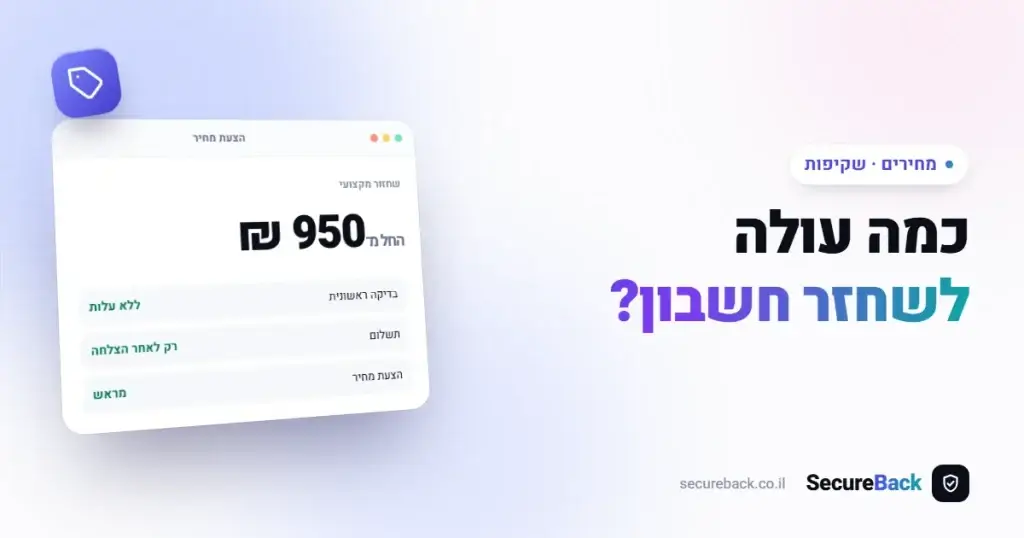 תמחור שירות שחזור חשבונות: כמה עולה לשחזר נכס דיגיטלי?